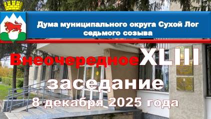 Анонс внеочередного заседания Думы муниципального округа Сухой Лог